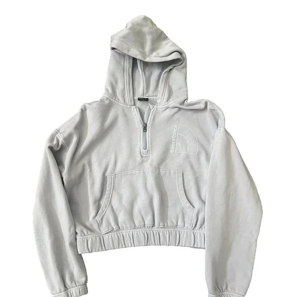 The North Face Women’s Garment Dye Half Zip Hoodie Size Small Dusty Periwinkle - Picture 3 of 10